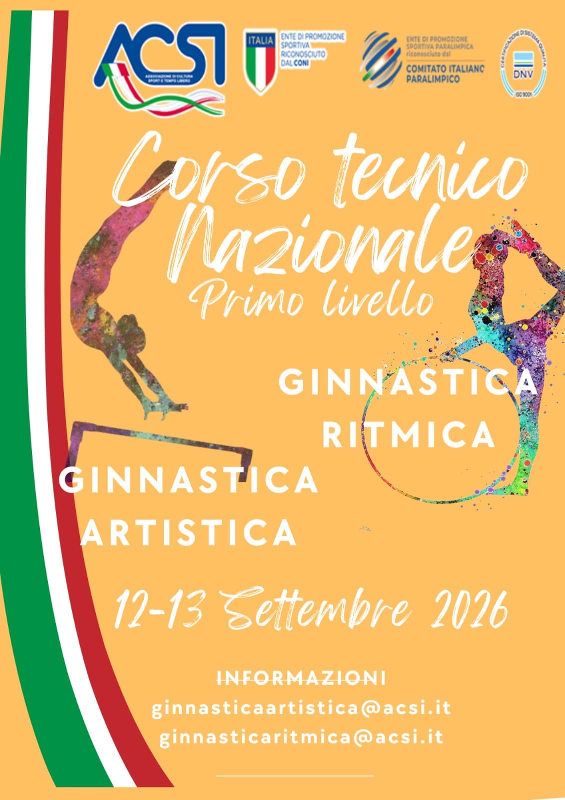 Corso Tecnico Nazionale Primo livello Ginnastica Artistica e Ginnastica Ritmica