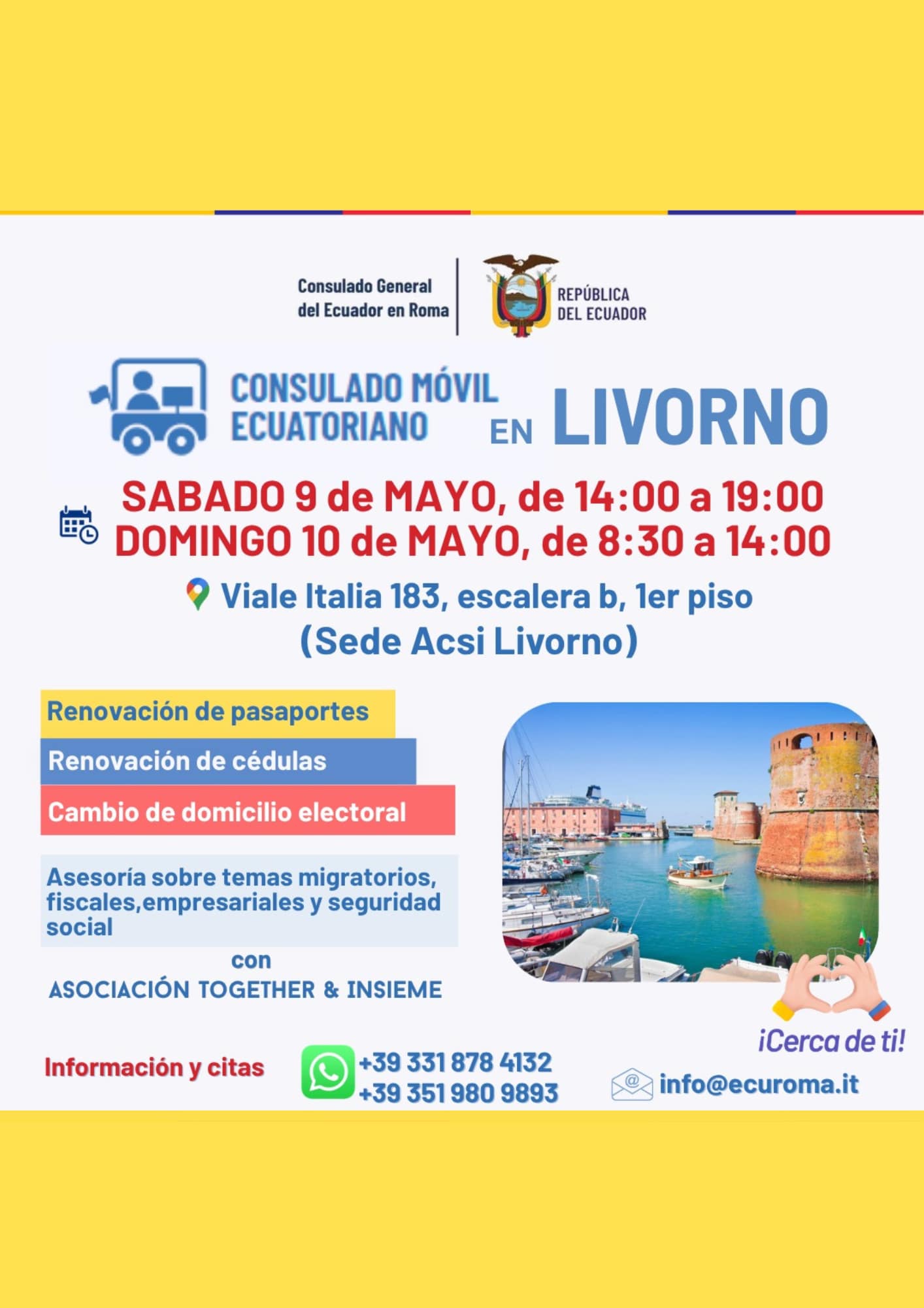 CONSULADO MÓVIL ECUATORIANO / ACSI LIVORNO