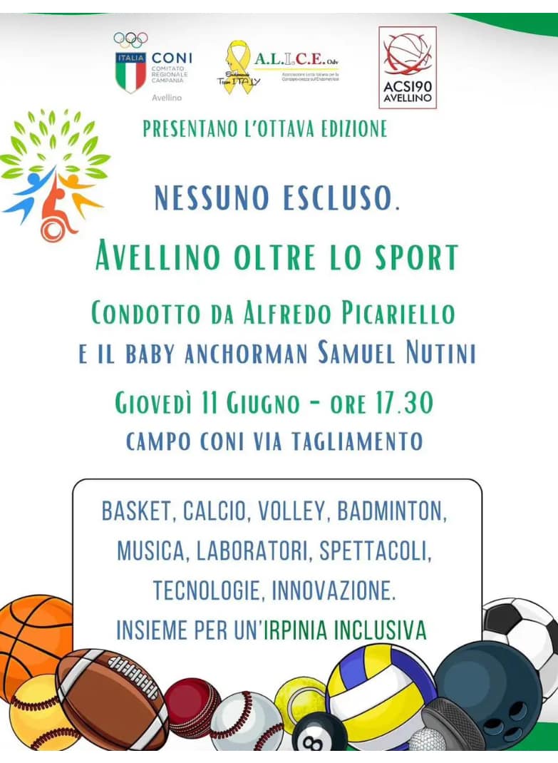 Tutto pronto per l’VIII edizione di “Nessuno escluso, Avellino oltre lo sport” — Tutto pronto per l’VIII edizione di “Nessuno escluso, Avellino oltre lo sport”